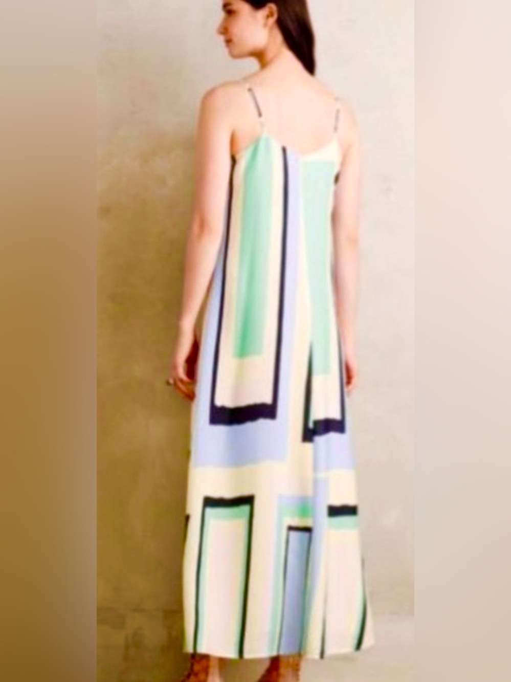 Anthropologie Maeve Abstracted Maxi Color Block Dress - Picture 8 of 9